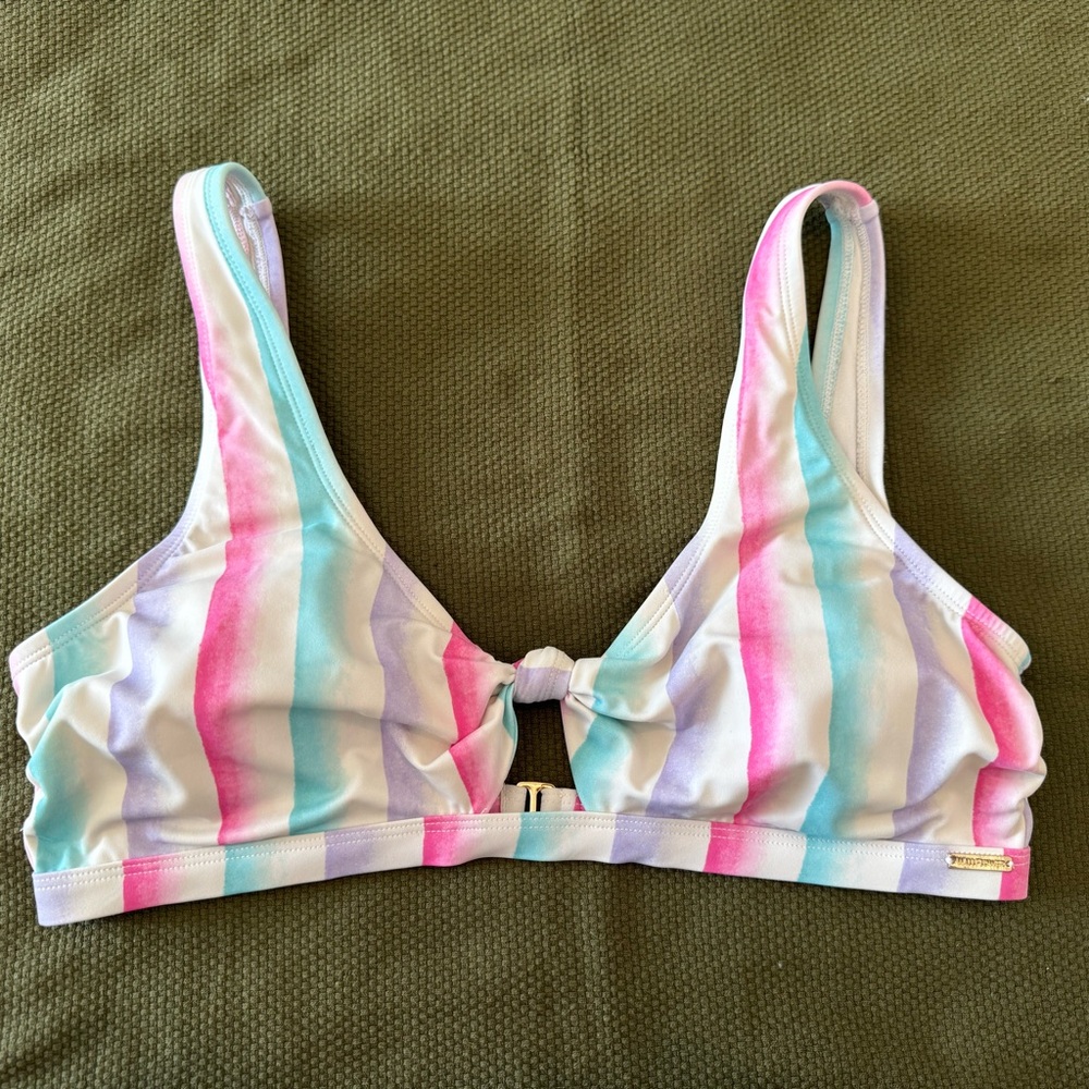 Wallflower Colorful Striped Swim Top